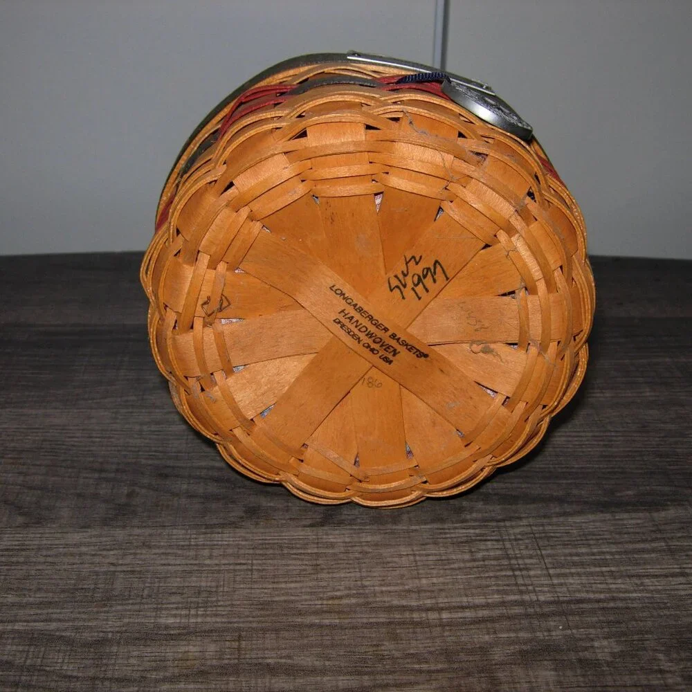 Vintage Longaberger 1997 Inaugural Basket W/Liner, Tie On & Protector
